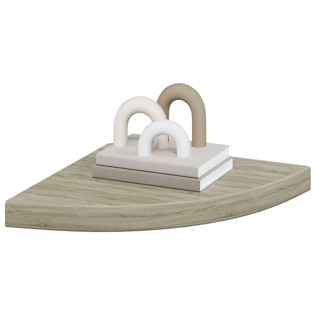 Piekaramie stūra plaukti, 2 gab., ozola krāsā, 35x35x3,8cm, MDF