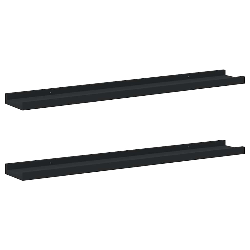 Picture frame ledges, 2 pcs., black, 80x9x3cm, MDF