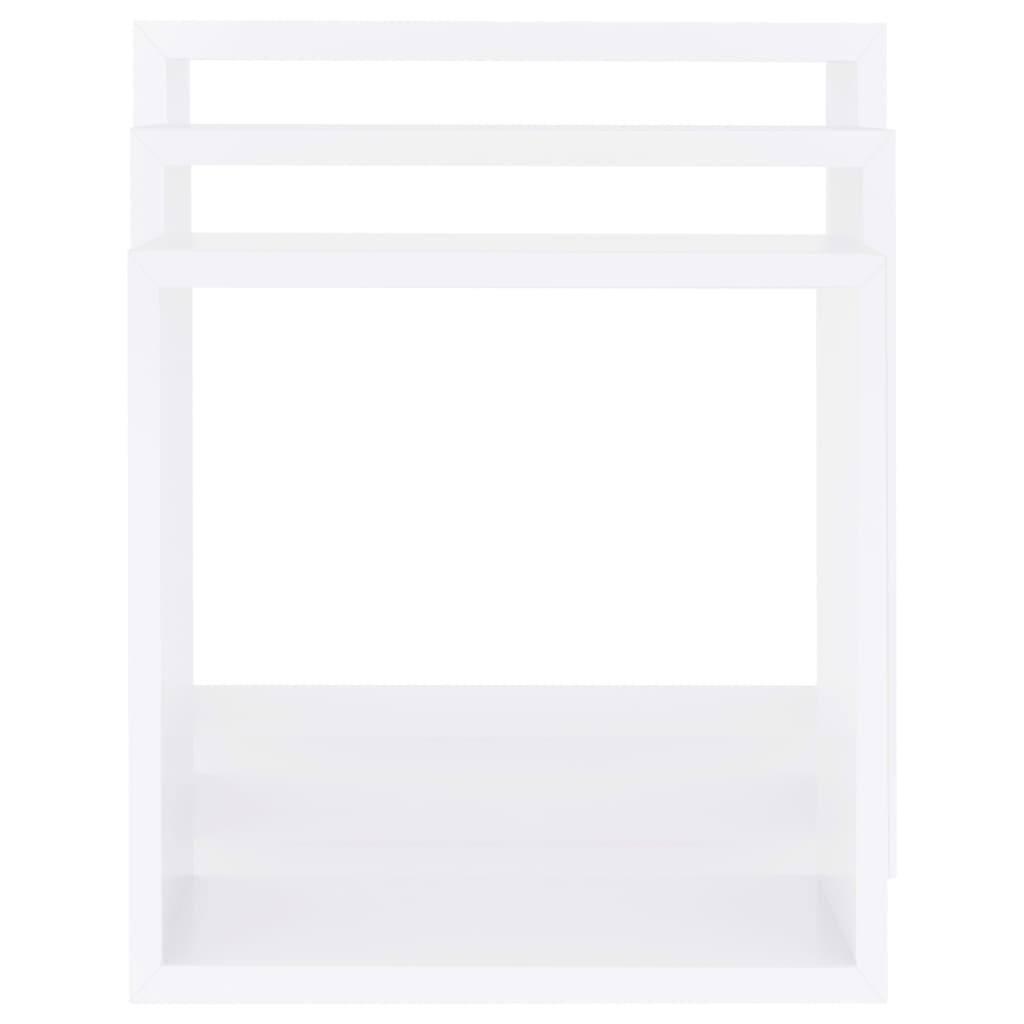 Sieninės lentynos, 3vnt., baltos spalvos, MDF, kubo formos