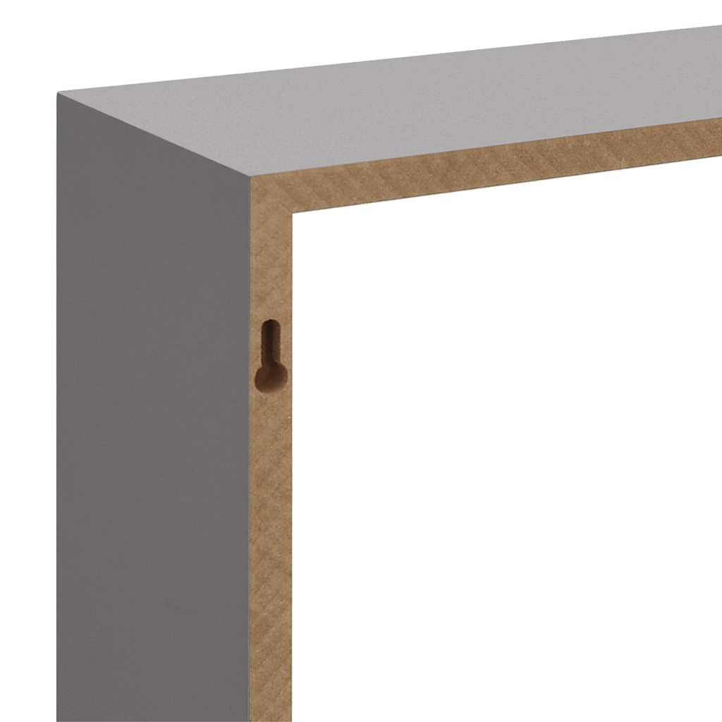 Sieninės lentynos, 3vnt., pilkos spalvos, MDF, kubo formos