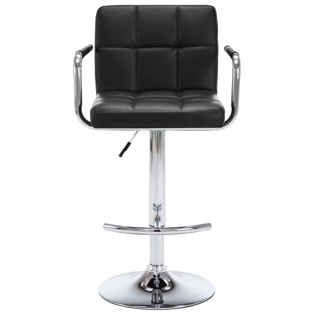 Bar stools, 2 pcs, black, artificial leather