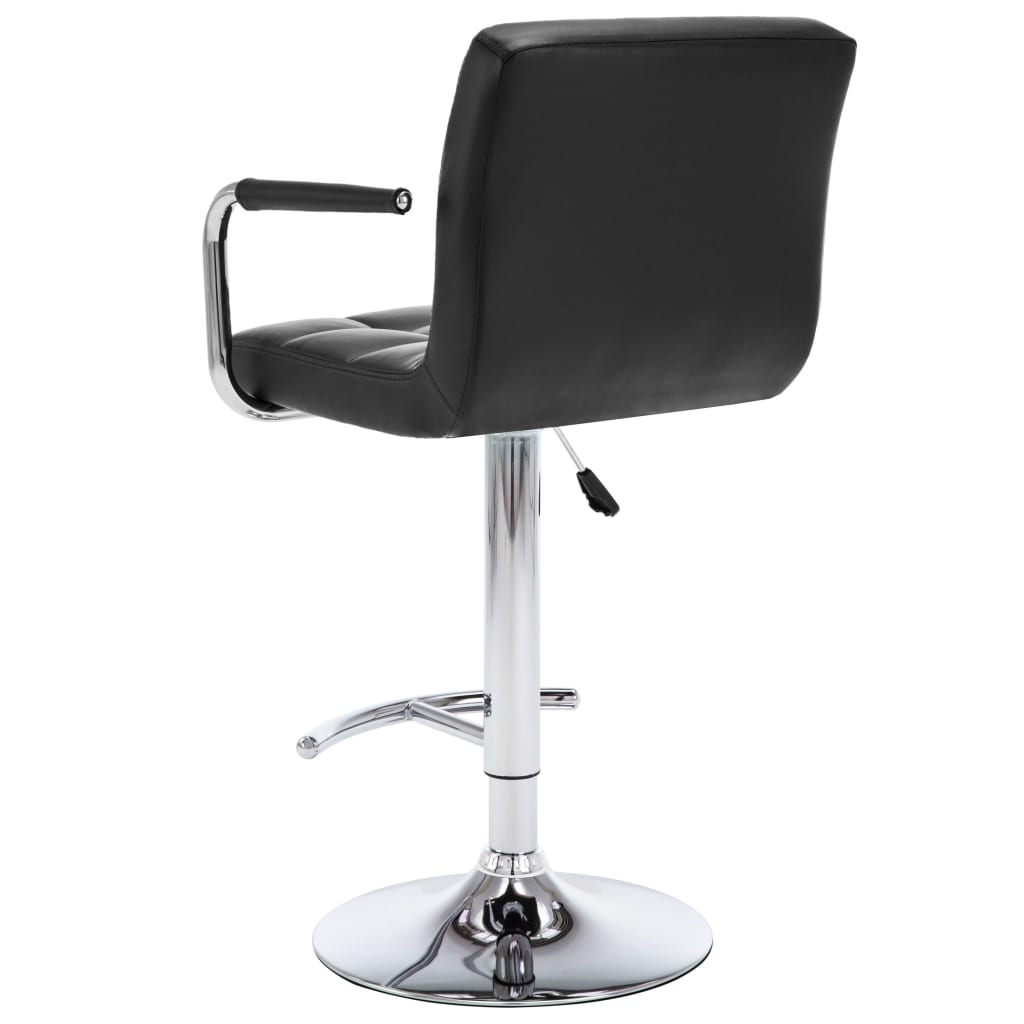 Bar stools, 2 pcs, black, artificial leather
