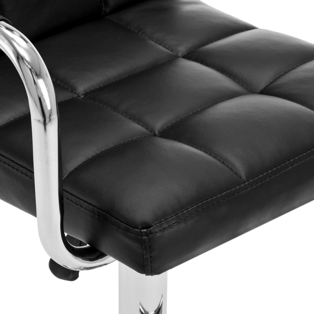 Bar stools, 2 pcs, black, artificial leather