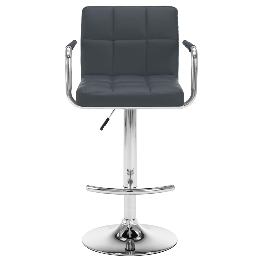 Bar stools, 2 pcs., grey, artificial leather