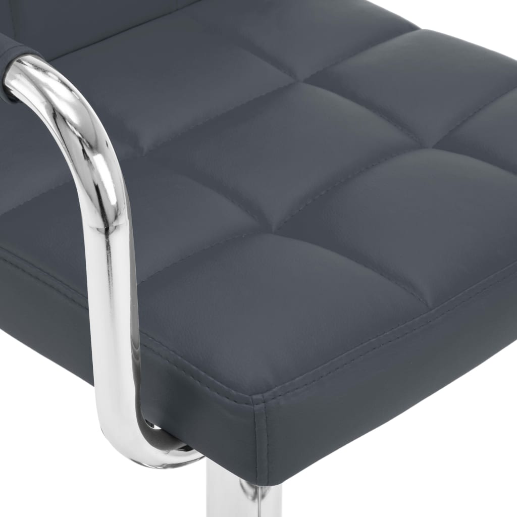 Bar stools, 2 pcs., grey, artificial leather