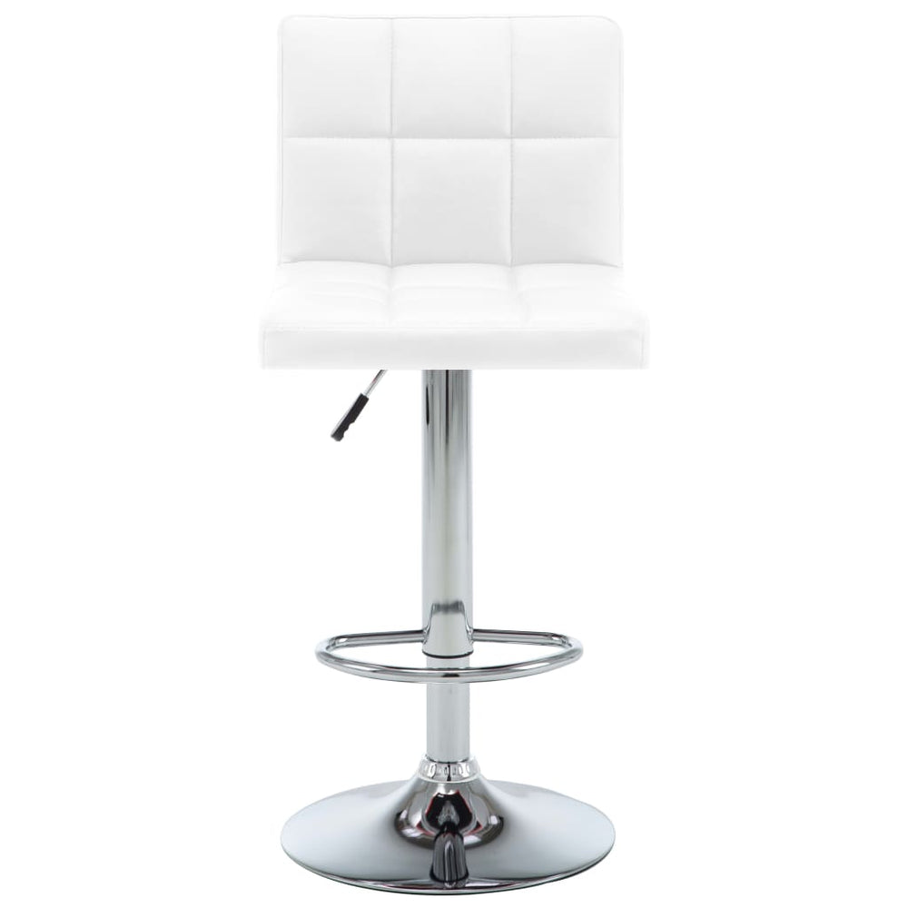 Bar stools, 2 pcs, white, artificial leather