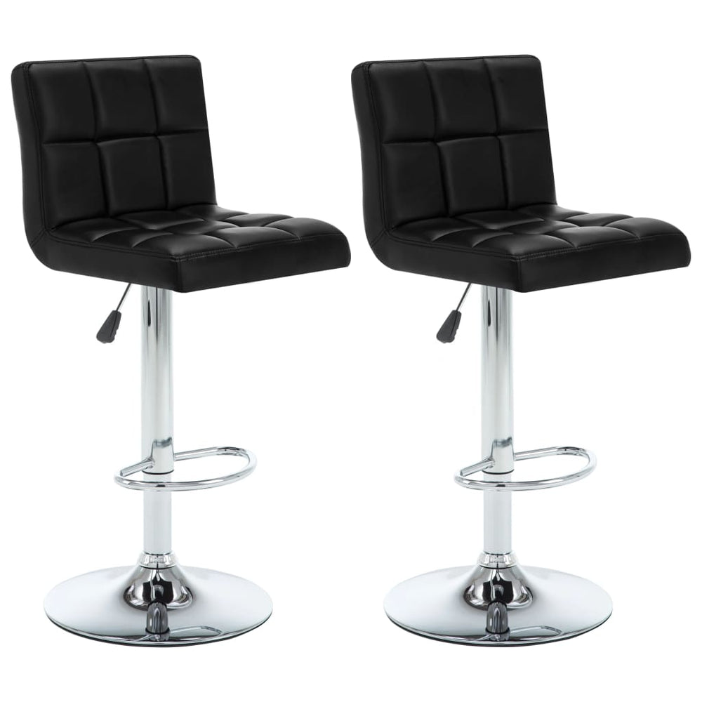 Bar stools, 2 pcs, black, artificial leather