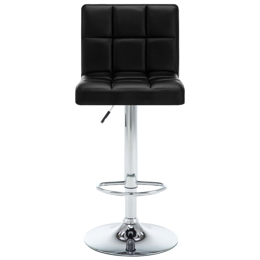 Bar stools, 2 pcs, black, artificial leather