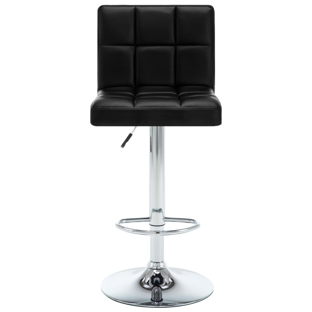Bar stools, 2 pcs, black, artificial leather