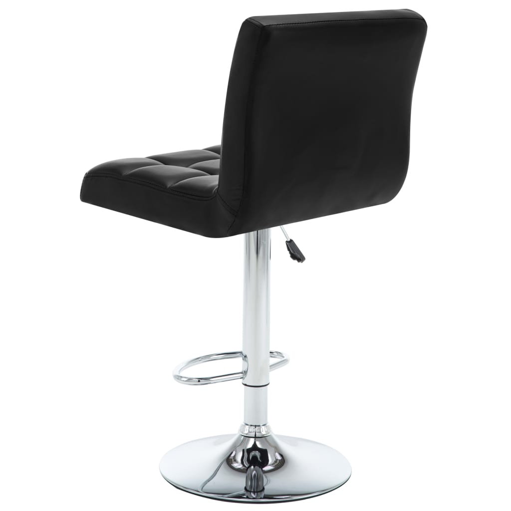 Bar stools, 2 pcs, black, artificial leather