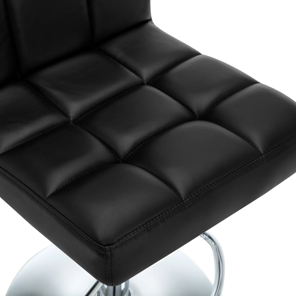 Bar stools, 2 pcs, black, artificial leather