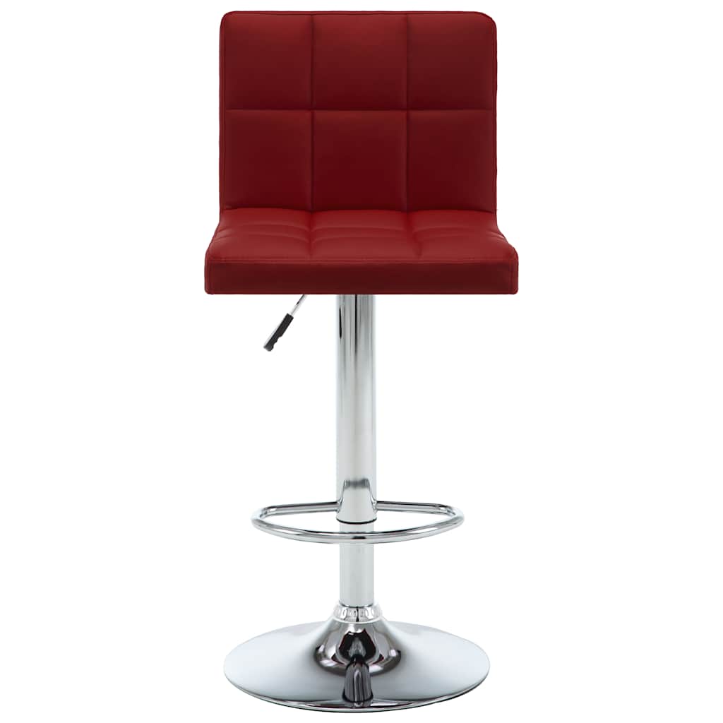 Bar stools, 2 pcs., burgundy, artificial leather