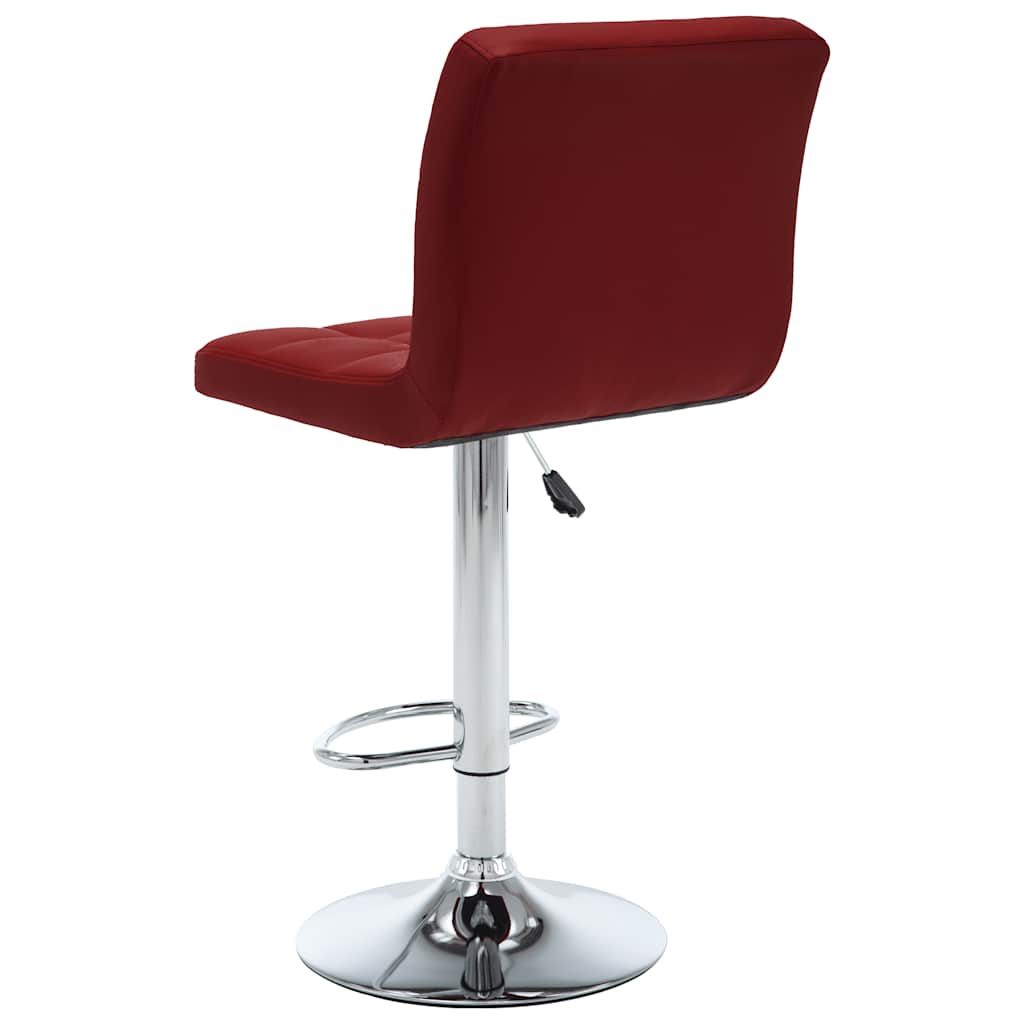 Bar stools, 2 pcs., burgundy, artificial leather