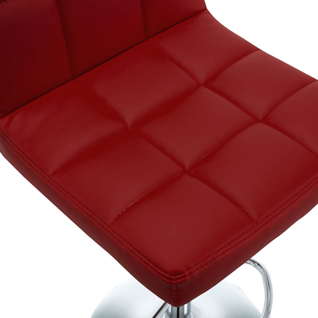 Bar stools, 2 pcs., burgundy, artificial leather