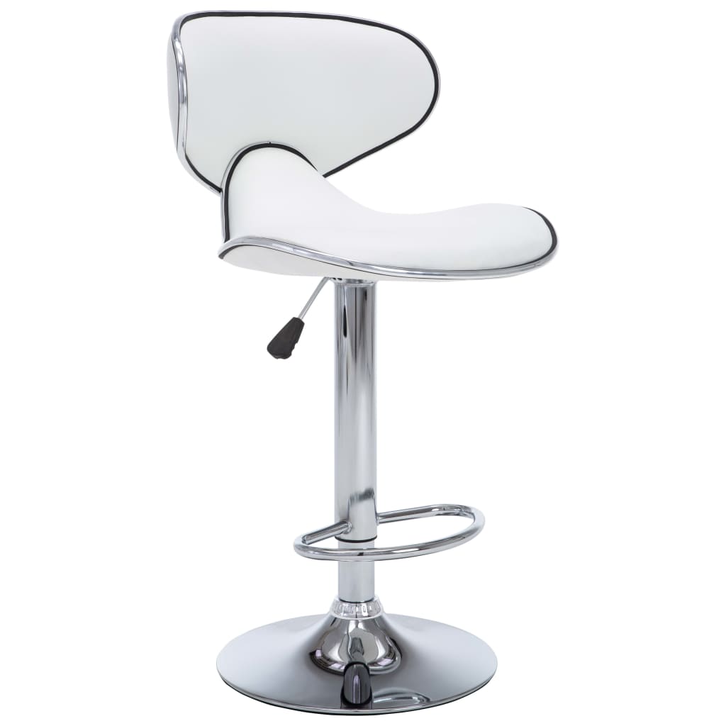 Bar stools, 2 pcs, white, artificial leather