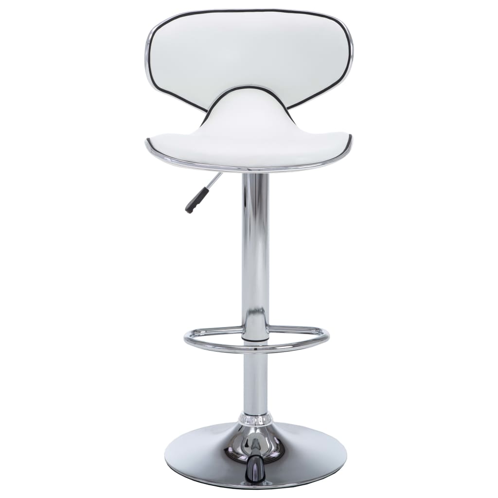 Bar stools, 2 pcs, white, artificial leather