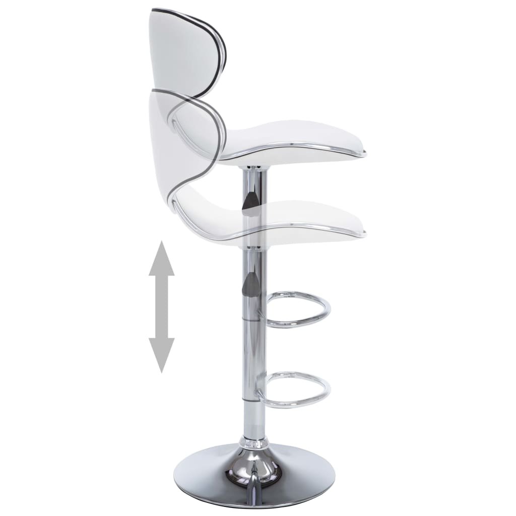Bar stools, 2 pcs, white, artificial leather