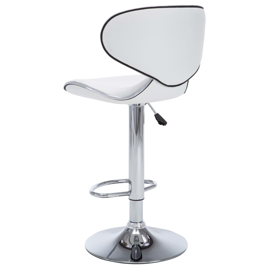 Bar stools, 2 pcs, white, artificial leather