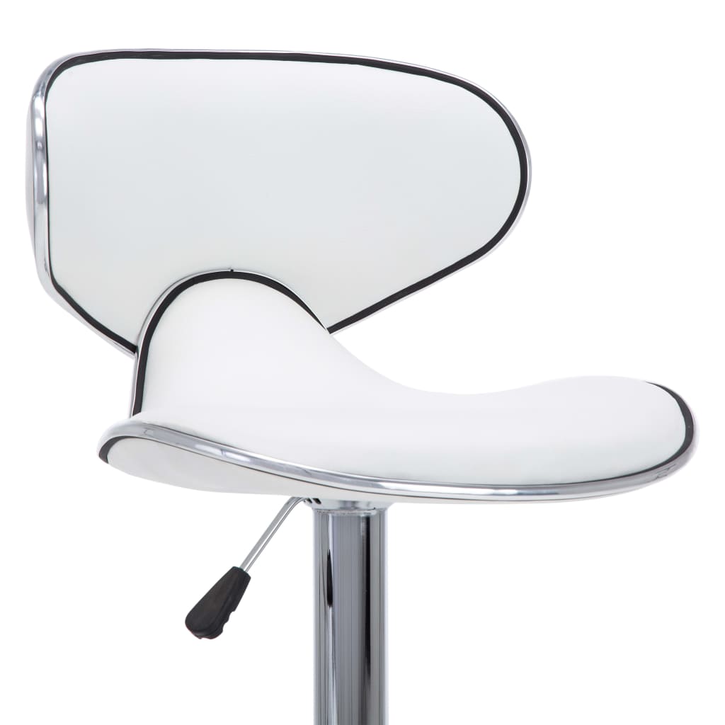 Bar stools, 2 pcs, white, artificial leather