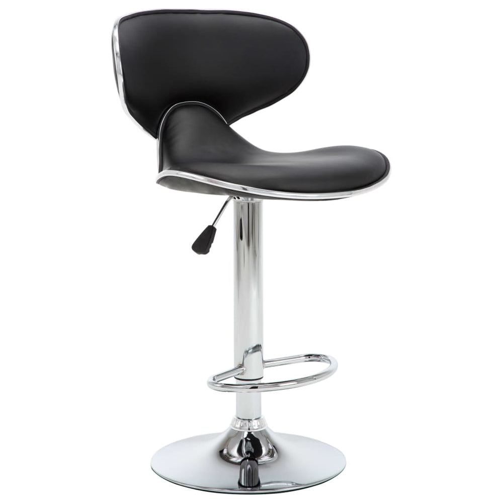 Bar stools, 2 pcs, black, artificial leather