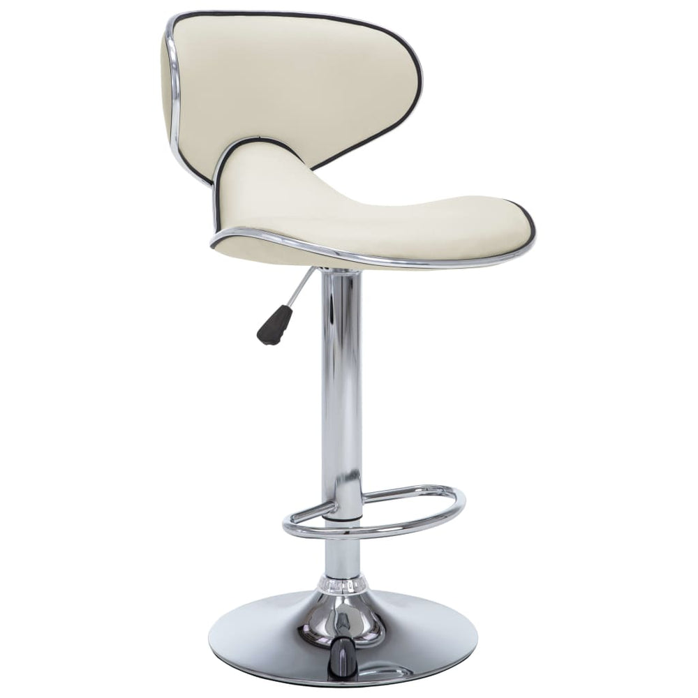 Bar stools, 2 pcs., cream, artificial leather