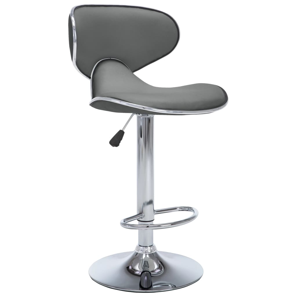 Bar stools, 2 pcs., grey, artificial leather