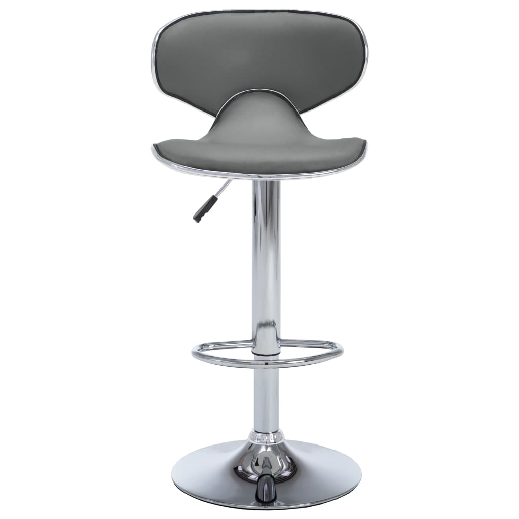 Bar stools, 2 pcs., grey, artificial leather