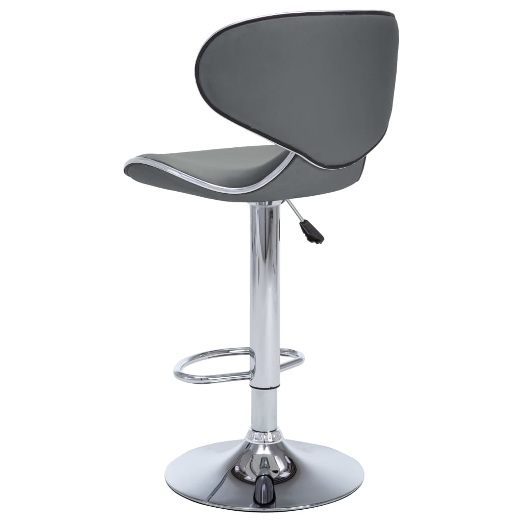 Bar stools, 2 pcs., grey, artificial leather