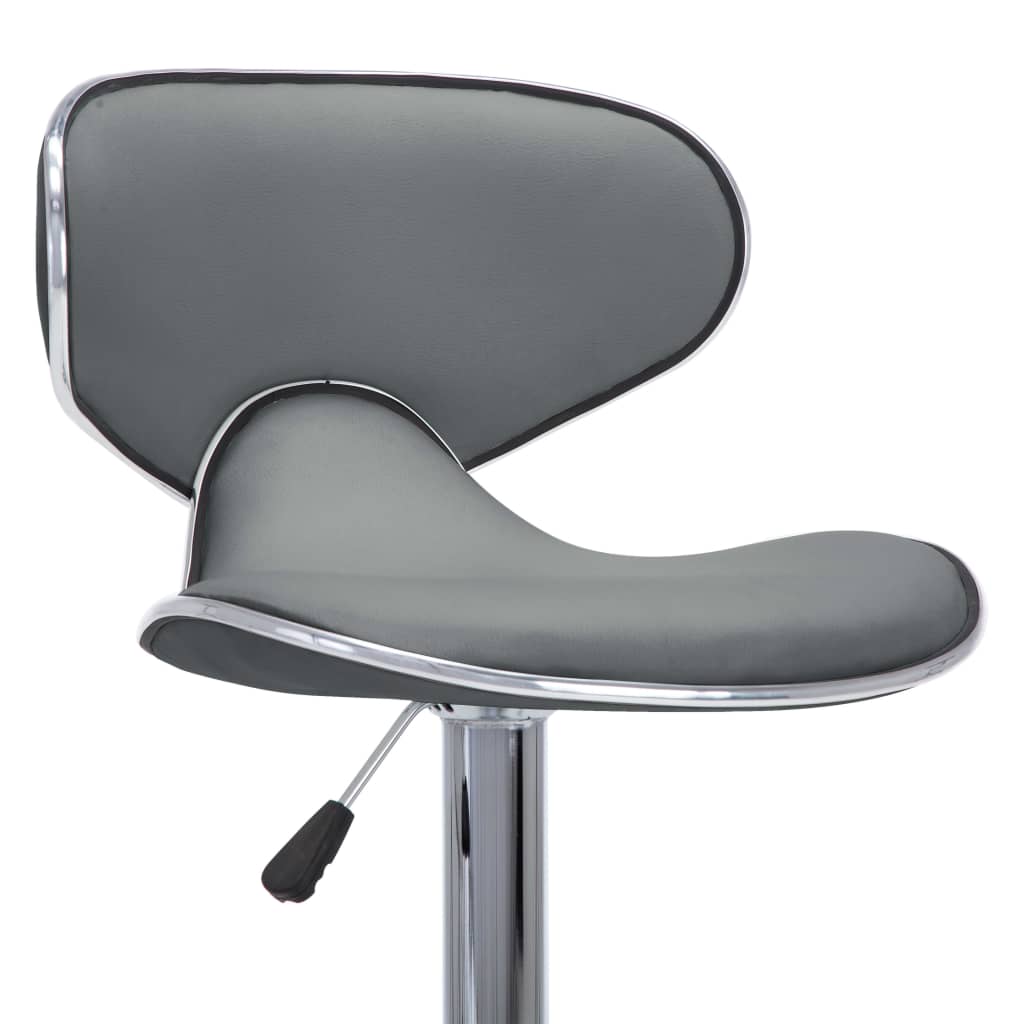 Bar stools, 2 pcs., grey, artificial leather