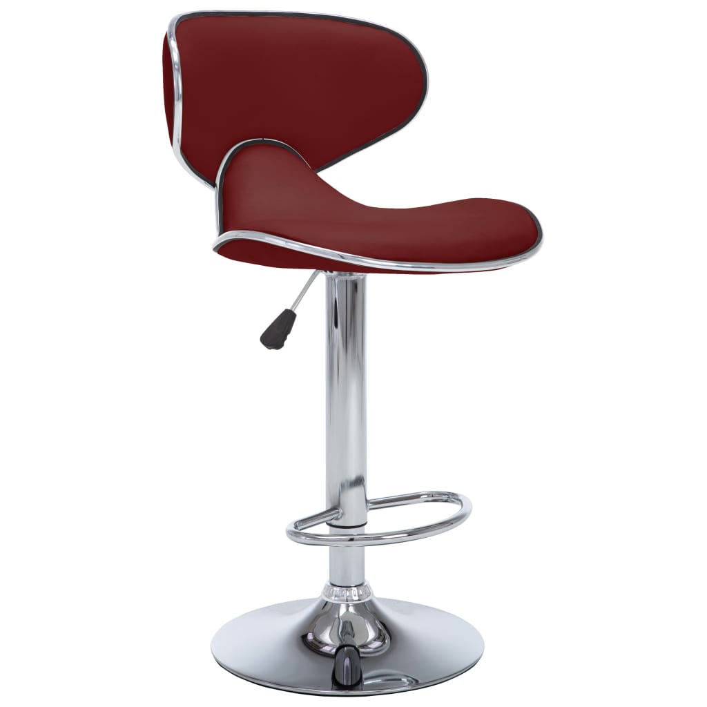 Bar stools, 2 pcs., burgundy, artificial leather