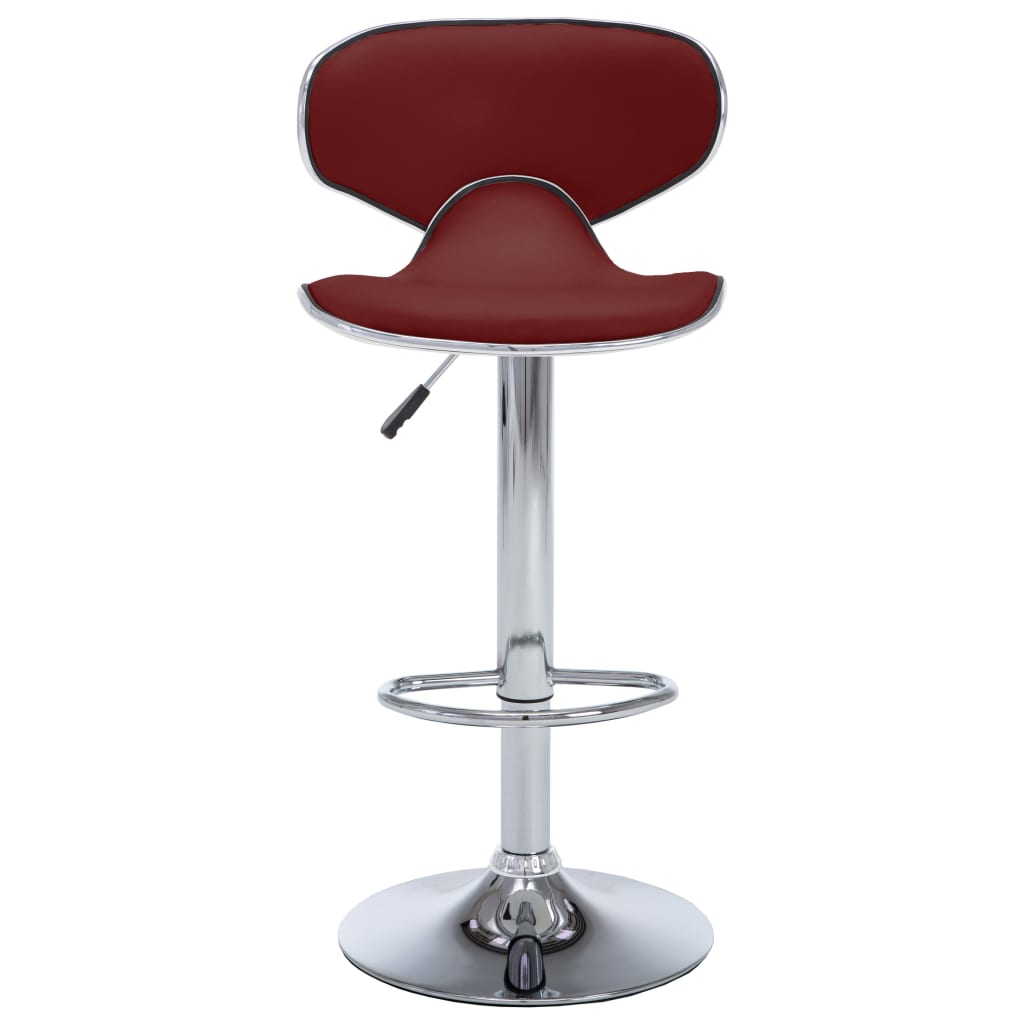 Bar stools, 2 pcs., burgundy, artificial leather