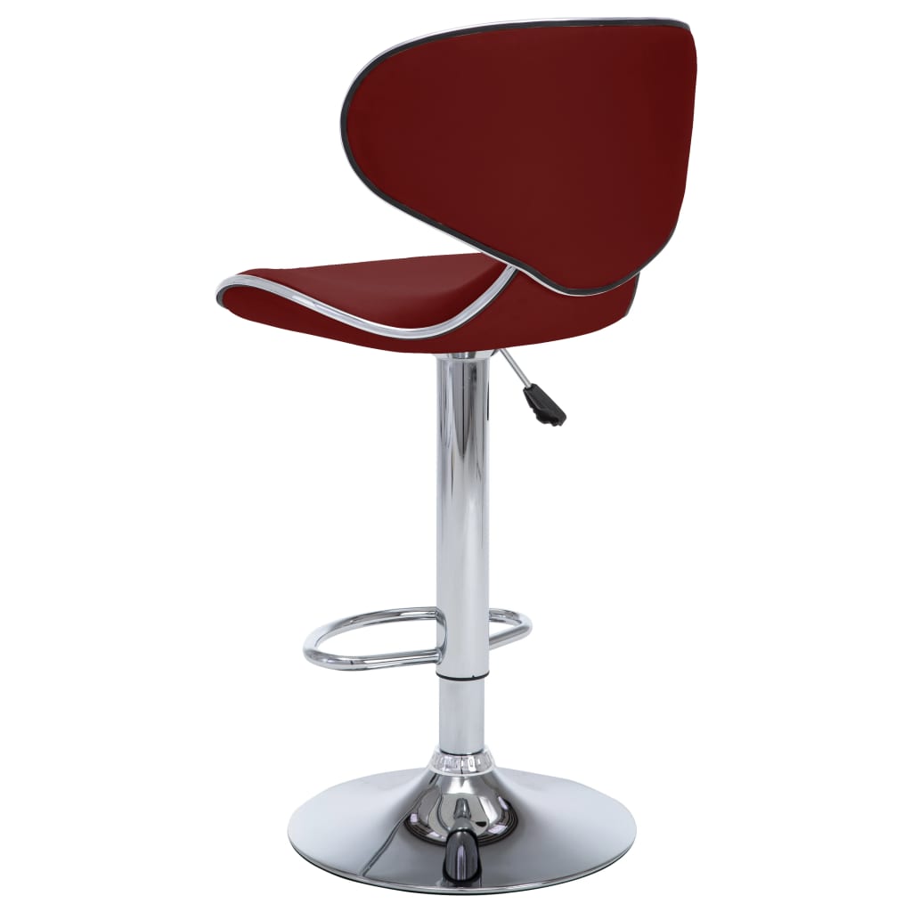Bar stools, 2 pcs., burgundy, artificial leather