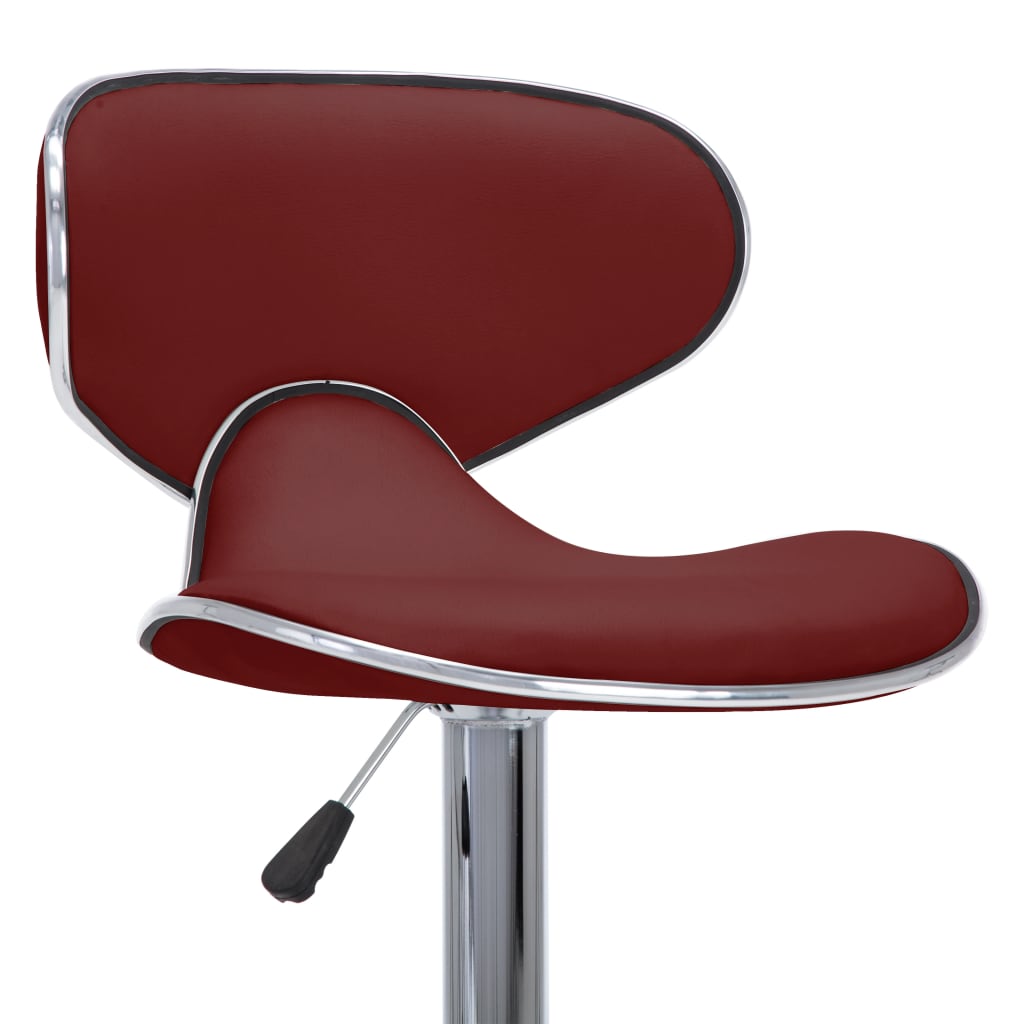 Bar stools, 2 pcs., burgundy, artificial leather