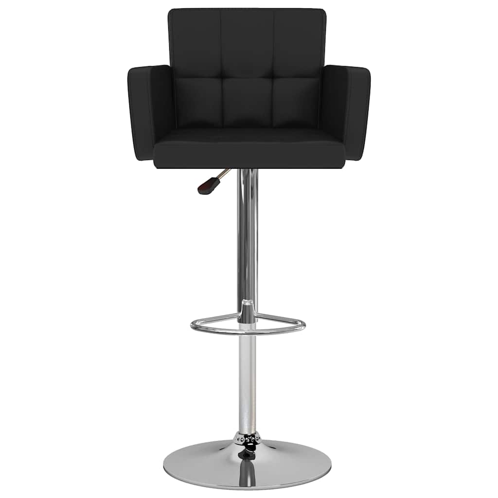 Bar stools, 2 pcs, black, artificial leather