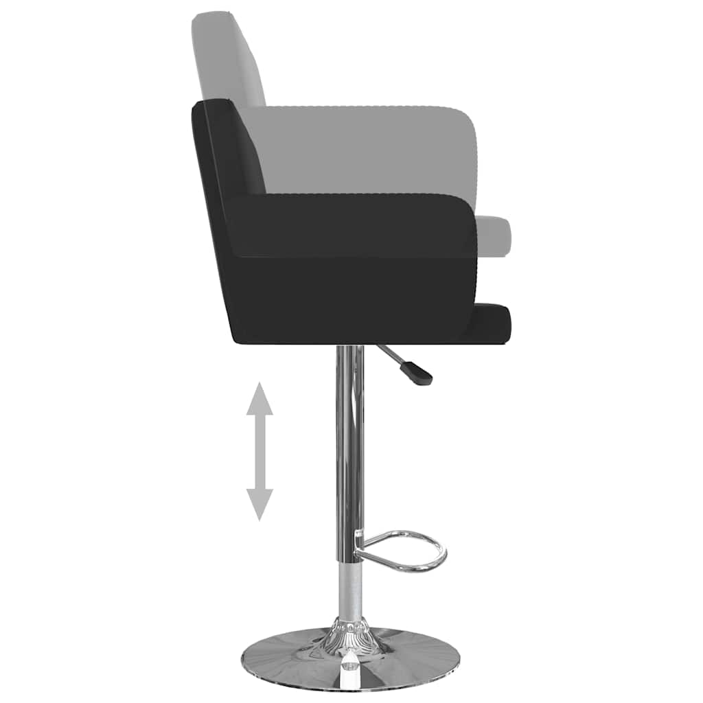 Bar stools, 2 pcs, black, artificial leather