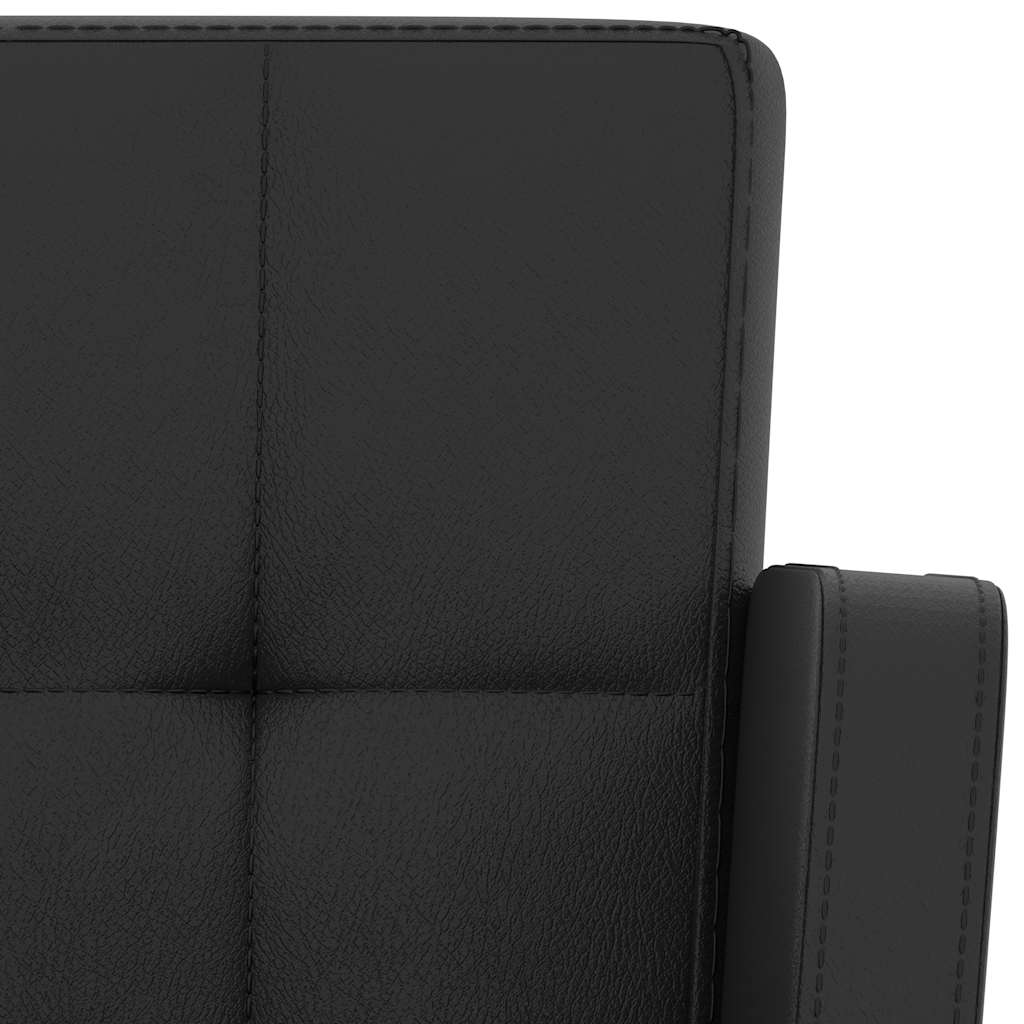 Bar stools, 2 pcs, black, artificial leather