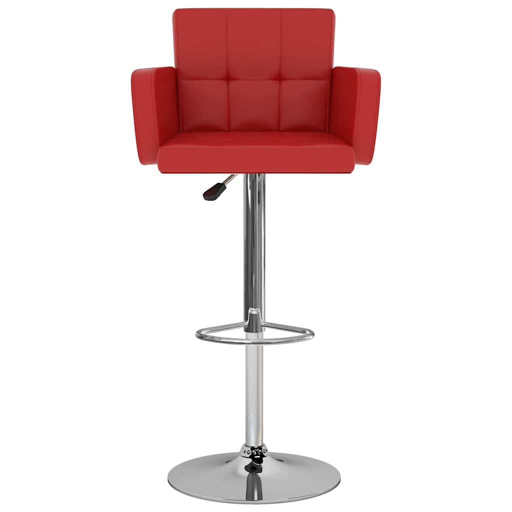 Bar stools, 2 pcs., red, artificial leather