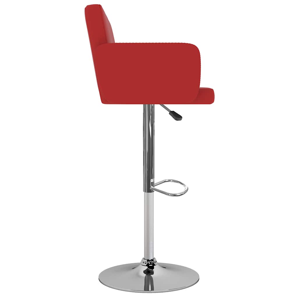Bar stools, 2 pcs., red, artificial leather