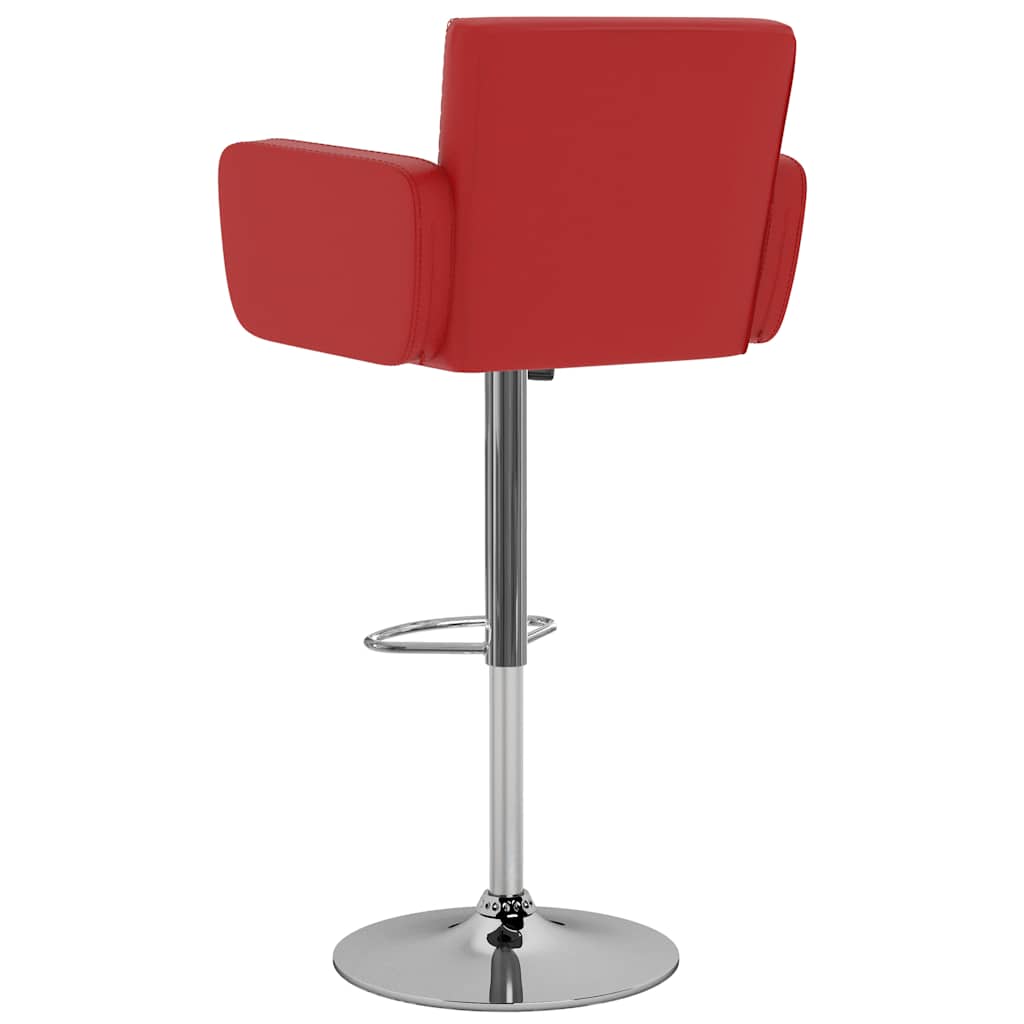 Bar stools, 2 pcs., red, artificial leather