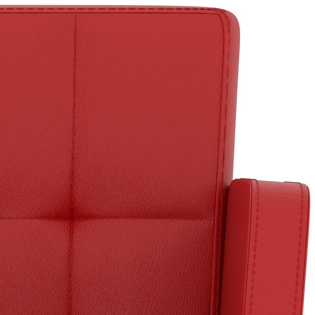 Bar stools, 2 pcs., red, artificial leather