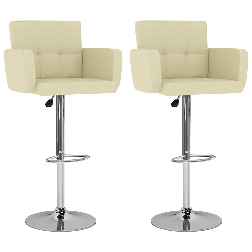 Bar stools, 2 pcs., cream, artificial leather