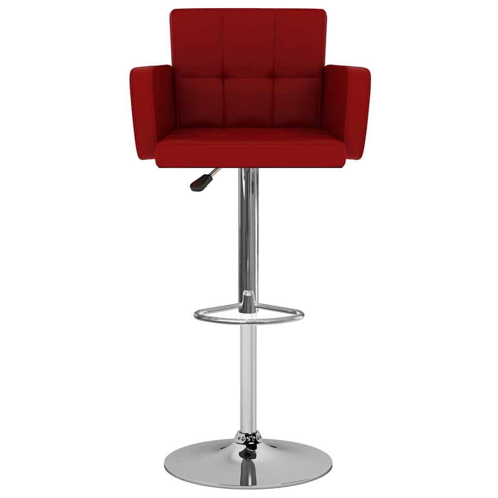 Bar stools, 2 pcs., burgundy, artificial leather