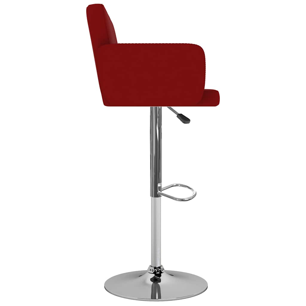 Bar stools, 2 pcs., burgundy, artificial leather