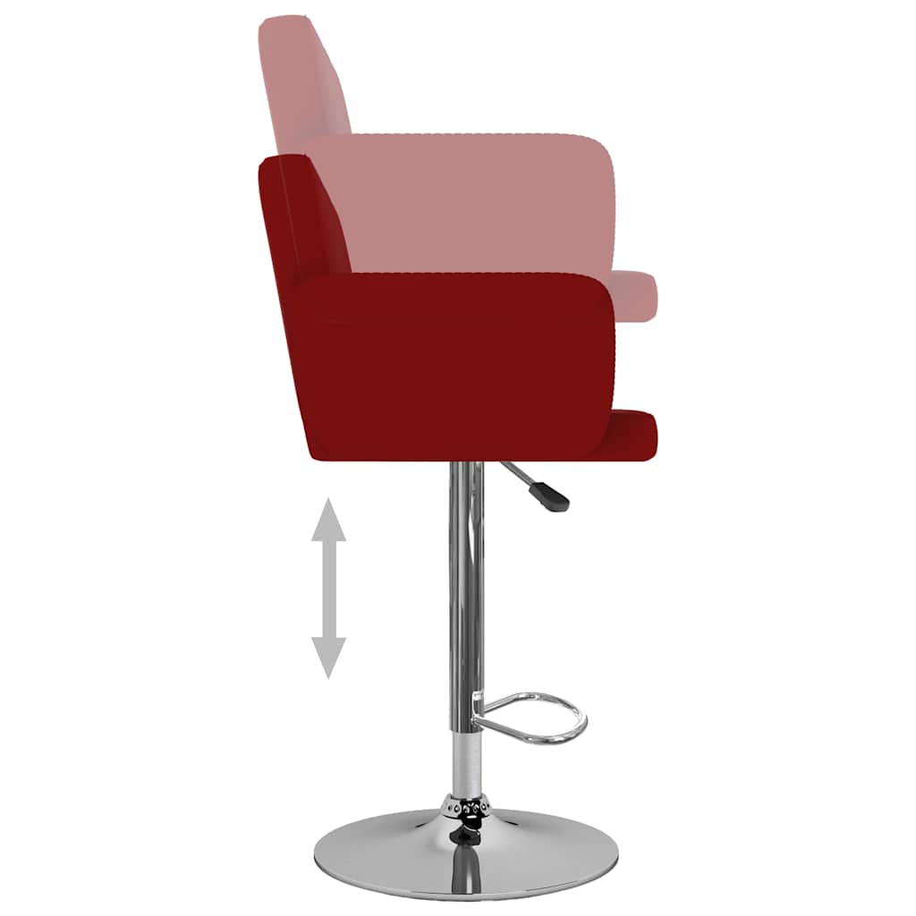 Bar stools, 2 pcs., burgundy, artificial leather