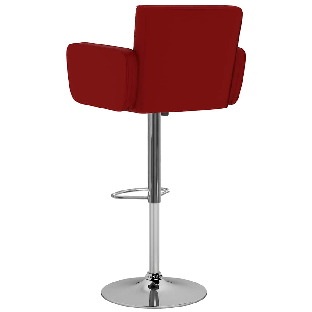 Bar stools, 2 pcs., burgundy, artificial leather