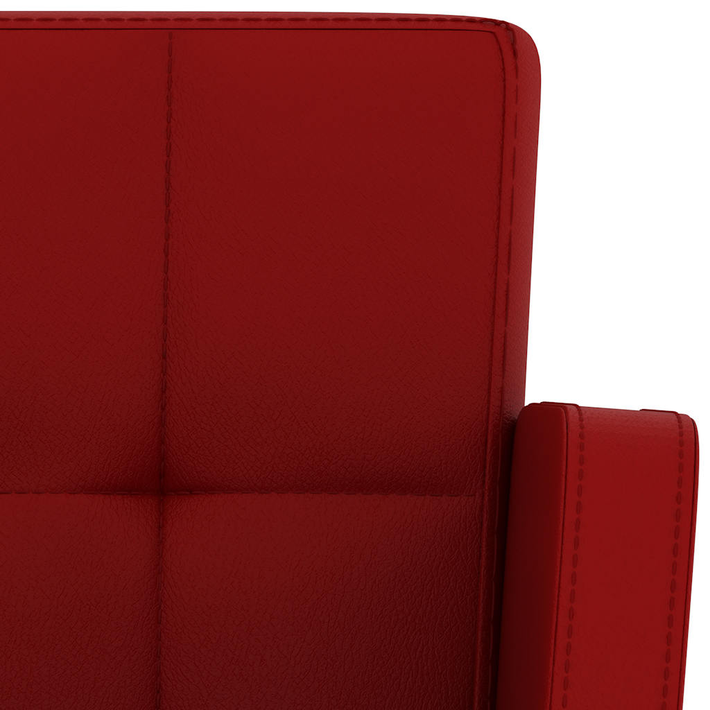 Bar stools, 2 pcs., burgundy, artificial leather