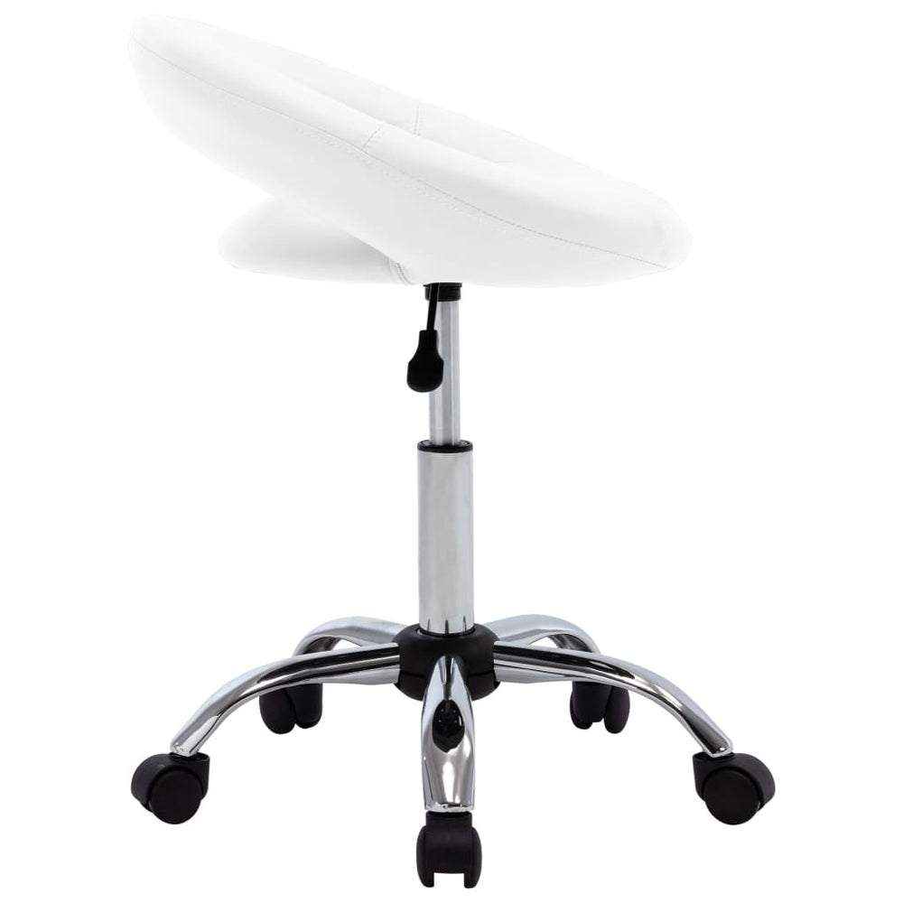 Office chair with castors, white, faux leather