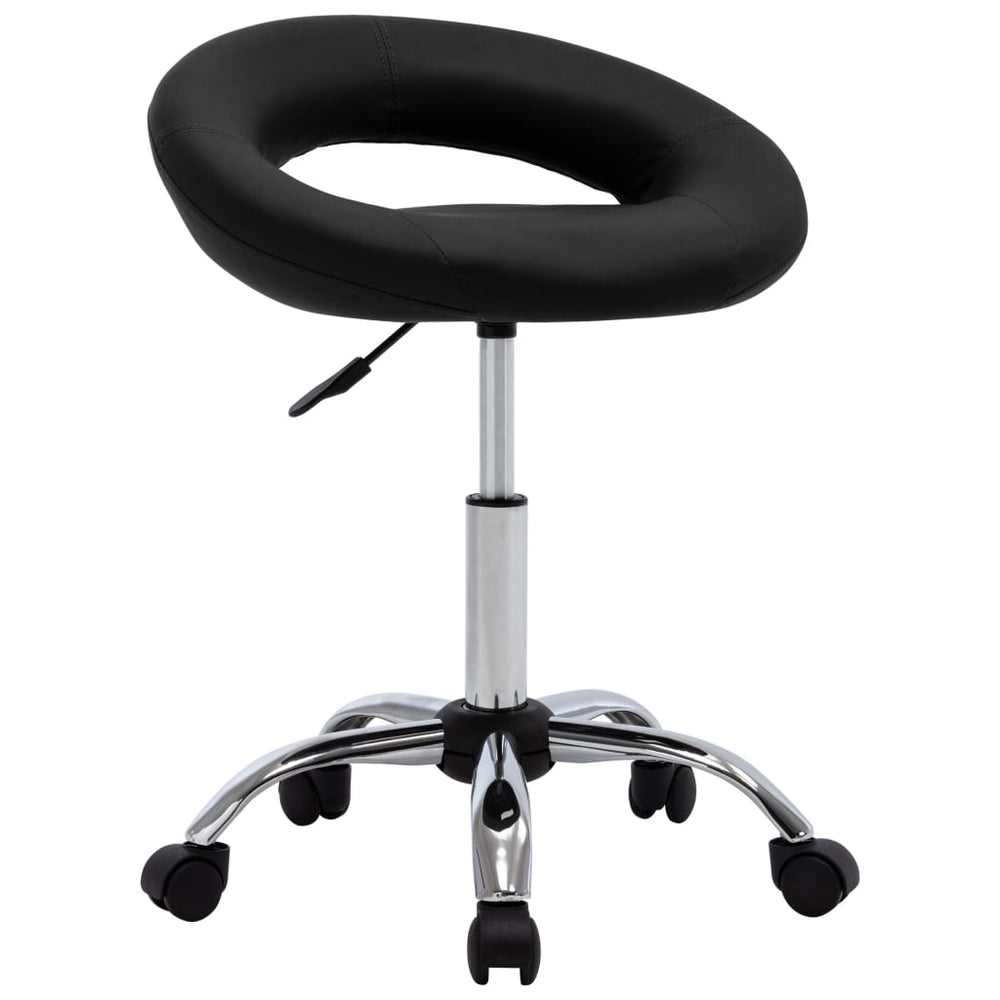 Office chair with wheels, black, artificial leather