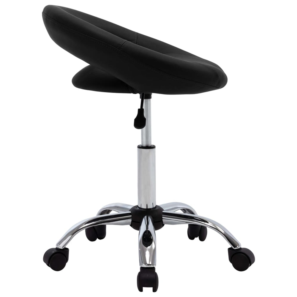 Office chair with wheels, black, artificial leather