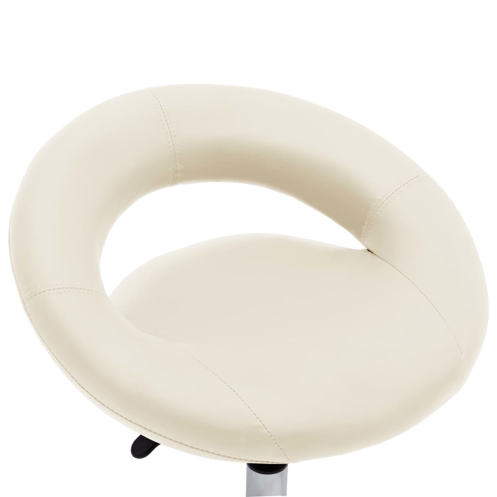 Office chair with wheels, cream-colored, artificial leather